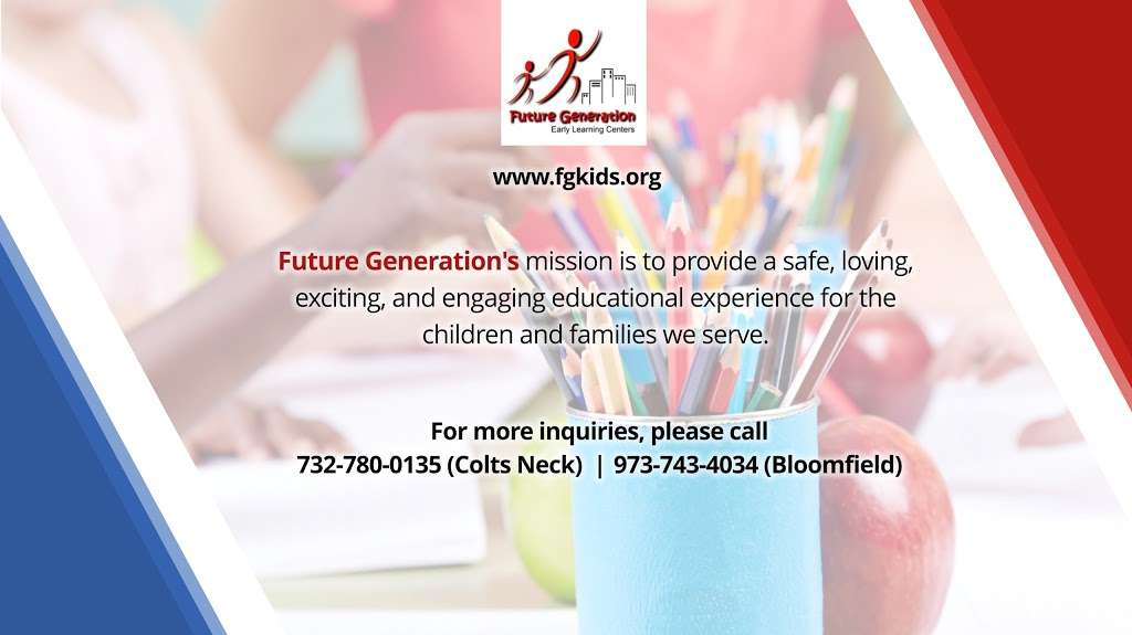 Future Generation Early Learning Center | 261 Broad St, Bloomfield, NJ 07003, USA | Phone: (973) 743-4034