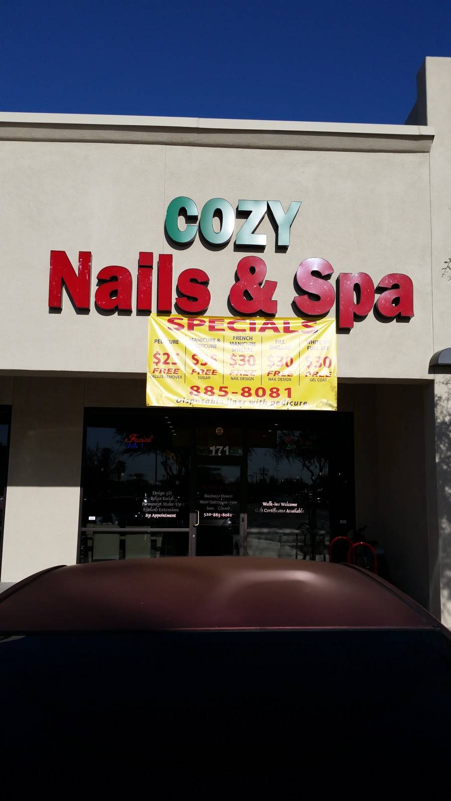 Cozy Nails & Spa | 7215 E 22nd St #171, Tucson, AZ 85710, USA | Phone: (520) 885-8081