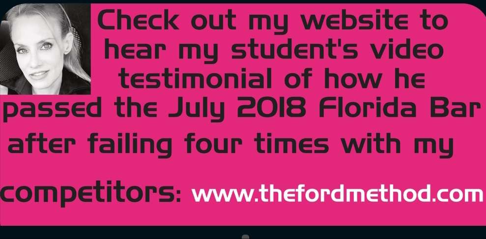 The Ford Method - Florida Immersion Bar Prep | 914 N 31st Rd, Hollywood, FL 33021, USA | Phone: (800) 961-1909