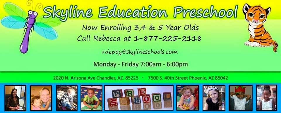 Skyline Preschool - Chandler | 2020 N Arizona Ave, Chandler, AZ 85225, USA | Phone: (877) 225-2118