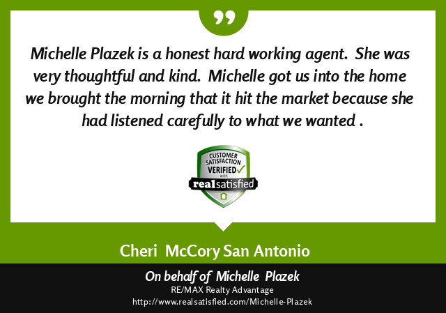 Michelle Plazek, Realtor - RE/MAX Realty Advantage | 17319 San Pedro Ave #206, San Antonio, TX 78232, USA | Phone: (210) 355-7030