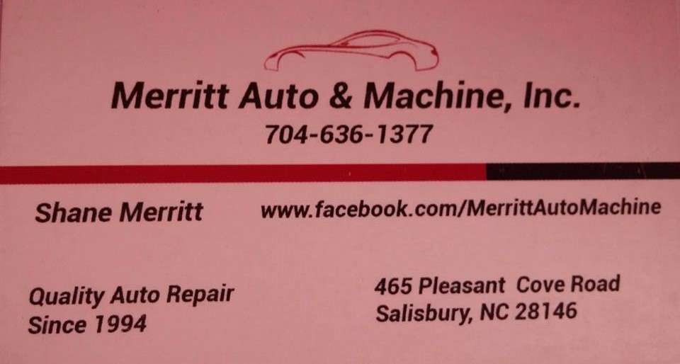 Merritts Auto & Machine Inc | 465 Pleasant Cove Rd, Salisbury, NC 28146, USA | Phone: (704) 636-1377