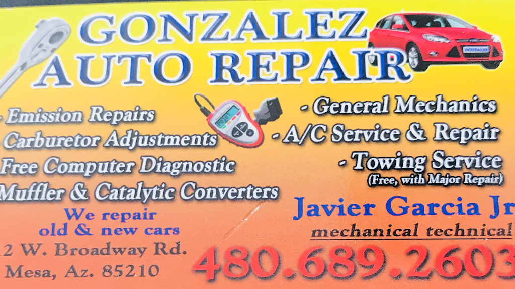 Gonzalez Auto Repair | 512 W Broadway Rd, Mesa, AZ 85210, USA | Phone: (480) 689-2603
