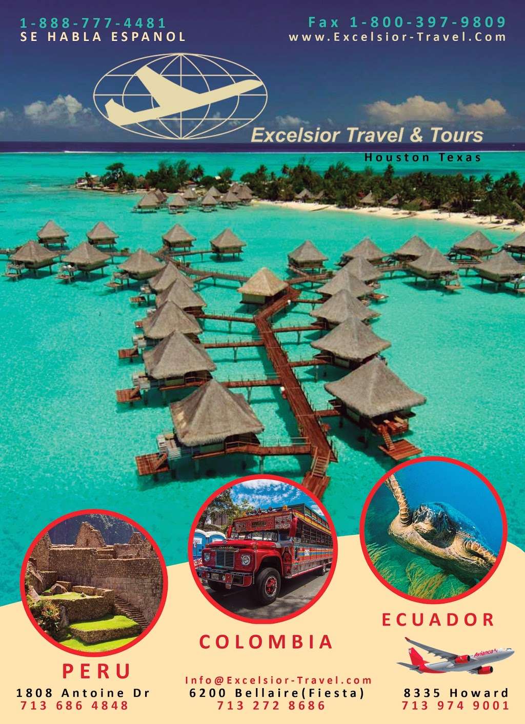 Excelsior Travel & Tours | 8335 Howard Dr, Houston, TX 77017, USA | Phone: (713) 947-9001