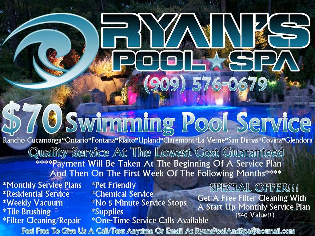 Ryans Pool & Spa | 11210 Fourth St #1213, Rancho Cucamonga, CA 91730 | Phone: (909) 576-0679