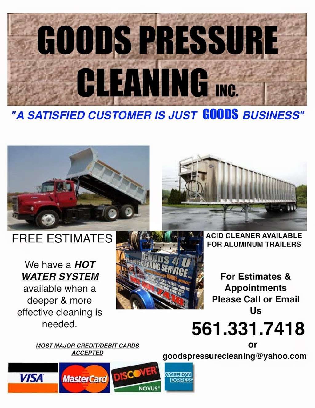 Goods Pressure Cleaning, Inc. | 2006 Ware Dr, West Palm Beach, FL 33409, USA | Phone: (561) 331-7418