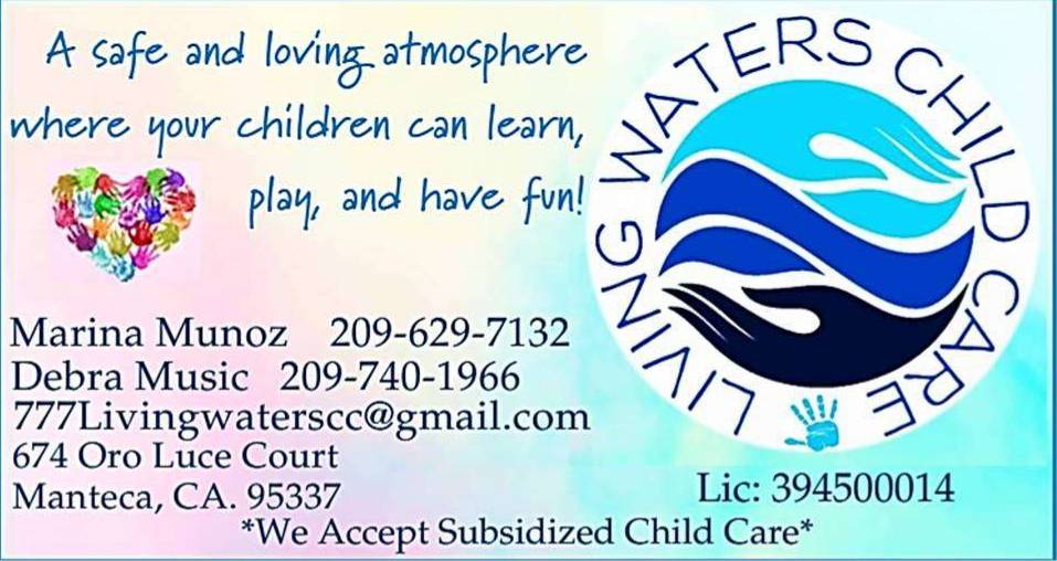 Living Waters Child Care | 674 Oro Luce Ct, Manteca, CA 95337, USA | Phone: (209) 629-7132