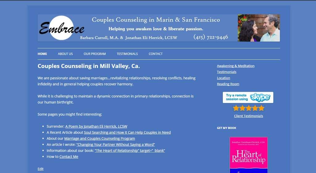 Embrace Couples Counseling | 105 Bridgeway, Sausalito, CA 94965, USA | Phone: (415) 722-9446