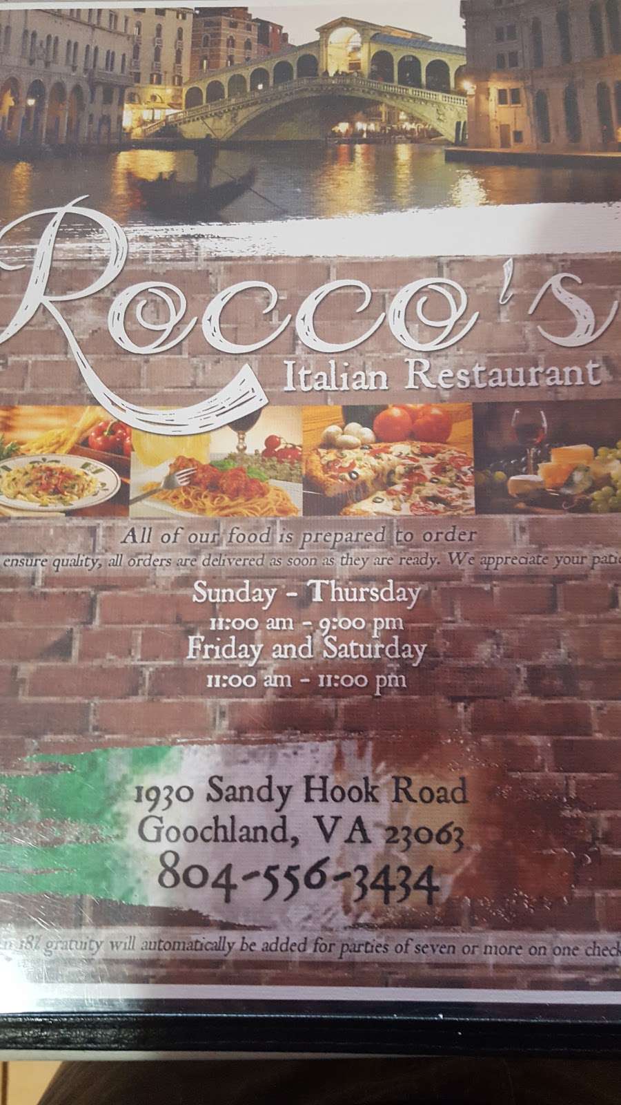 Roccos Pizza | 1930 Sandy Hook Rd, Goochland, VA 23063, USA | Phone: (804) 556-3434