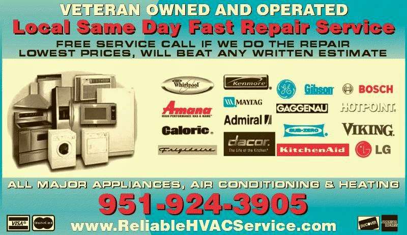 Reliable HVAC Service | 3555 Manor Dr, Riverside, CA 92509, USA | Phone: (951) 924-3905