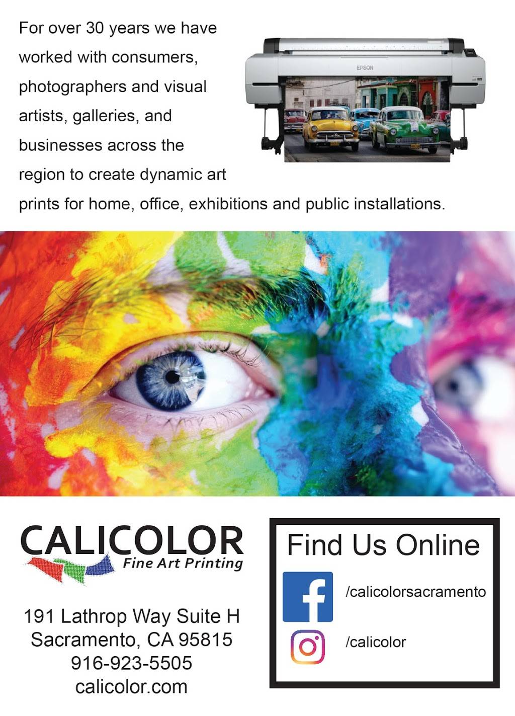 CaliColor Fine Art Printing | 191 Lathrop Way # H, Sacramento, CA 95815 | Phone: (916) 923-5505