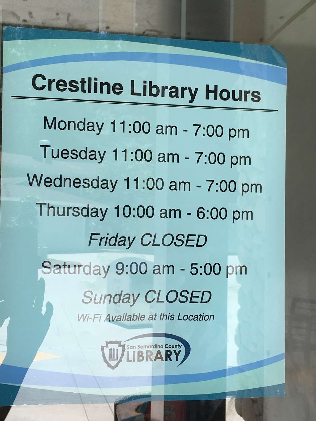 Crestline Library | 24105 Lake Gregory Dr. • Crestline, CA 92325-1087, Crestline, CA 92325, USA | Phone: (909) 338-3294