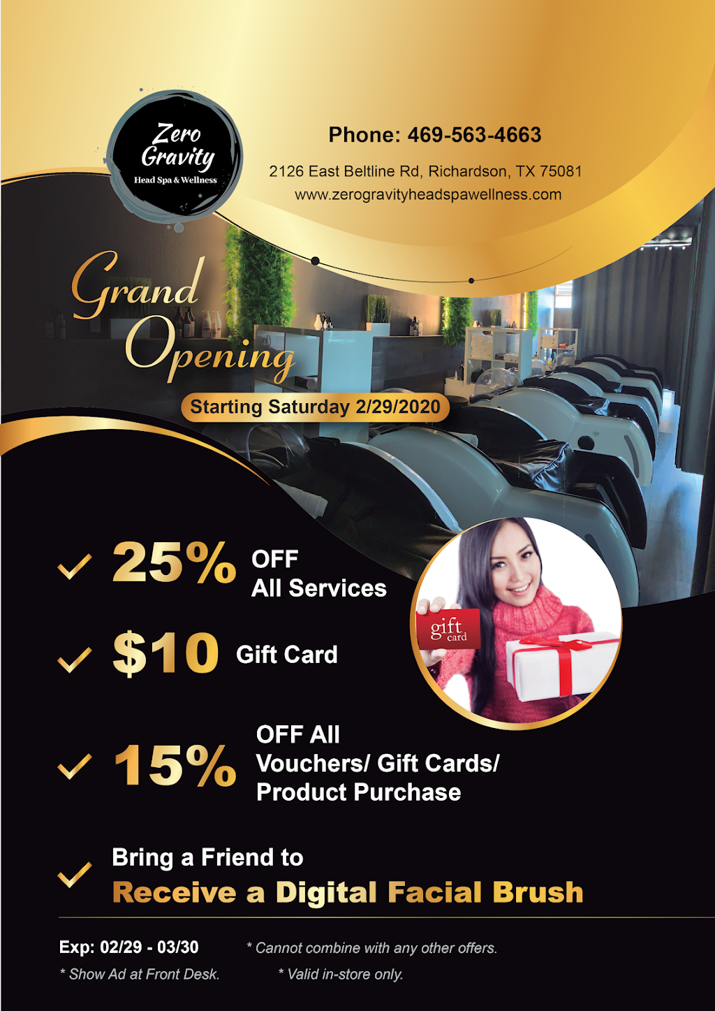 Zero Gravity Head Spa & Wellness | 2126 E Belt Line Rd, Richardson, TX 75081, USA | Phone: (469) 563-4663