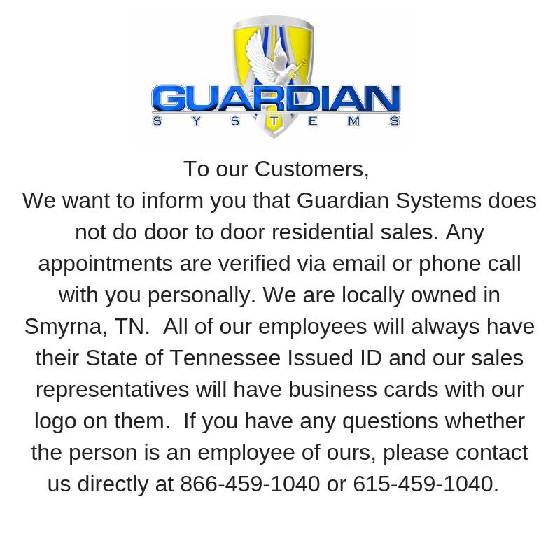 Guardian Systems | 1088 Courier Pl, Smyrna, TN 37167 | Phone: (866) 459-1040