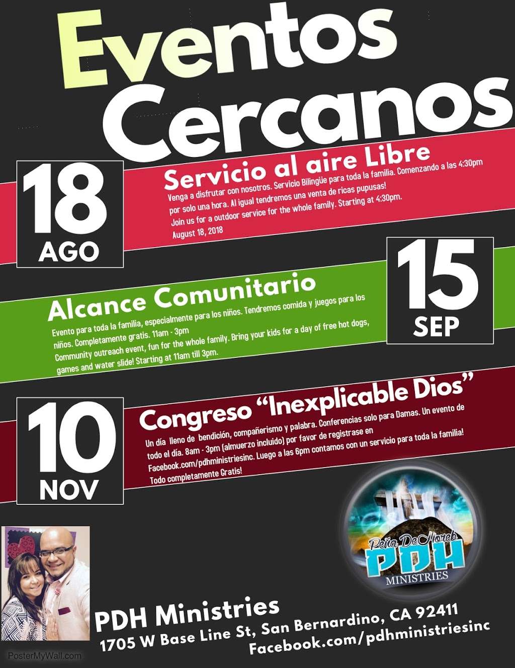 Iglesia Pena De Horeb Inc | 1705 W Base Line St, San Bernardino, CA 92411, USA | Phone: (909) 387-1318