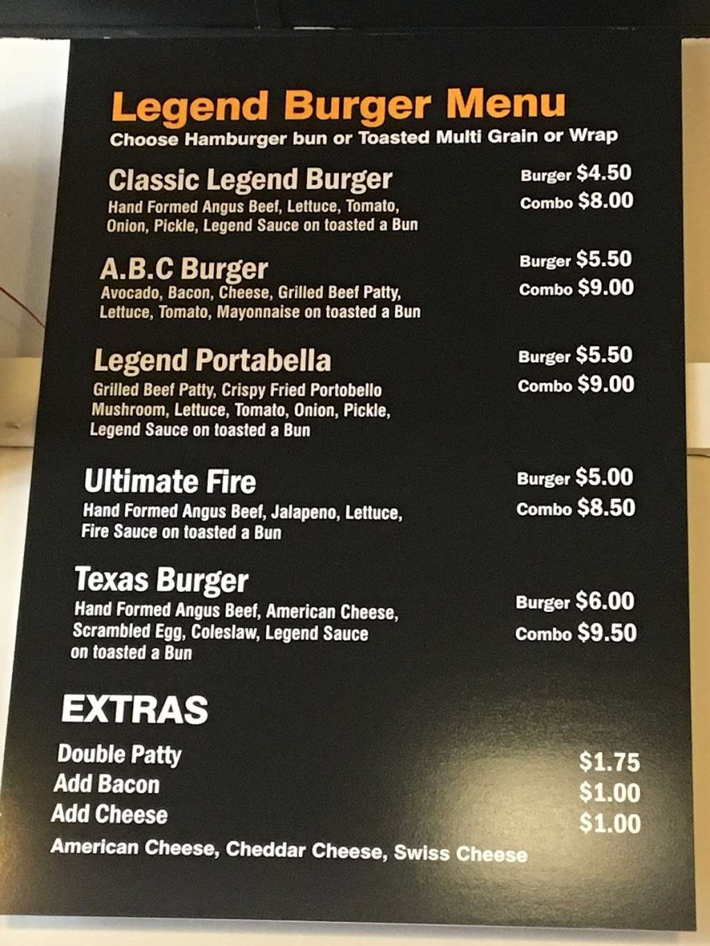 LEGEND BURGER & FRIED CHICKEN | EX CARDINAL CAFE, 278 Wanaque Ave, Pompton Lakes, NJ 07442, USA | Phone: (862) 248-0960