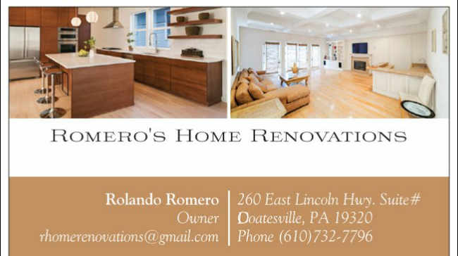 Romeros Home Renovations | 145 Rosemont Ave, Coatesville, PA 19320, USA | Phone: (610) 732-7796