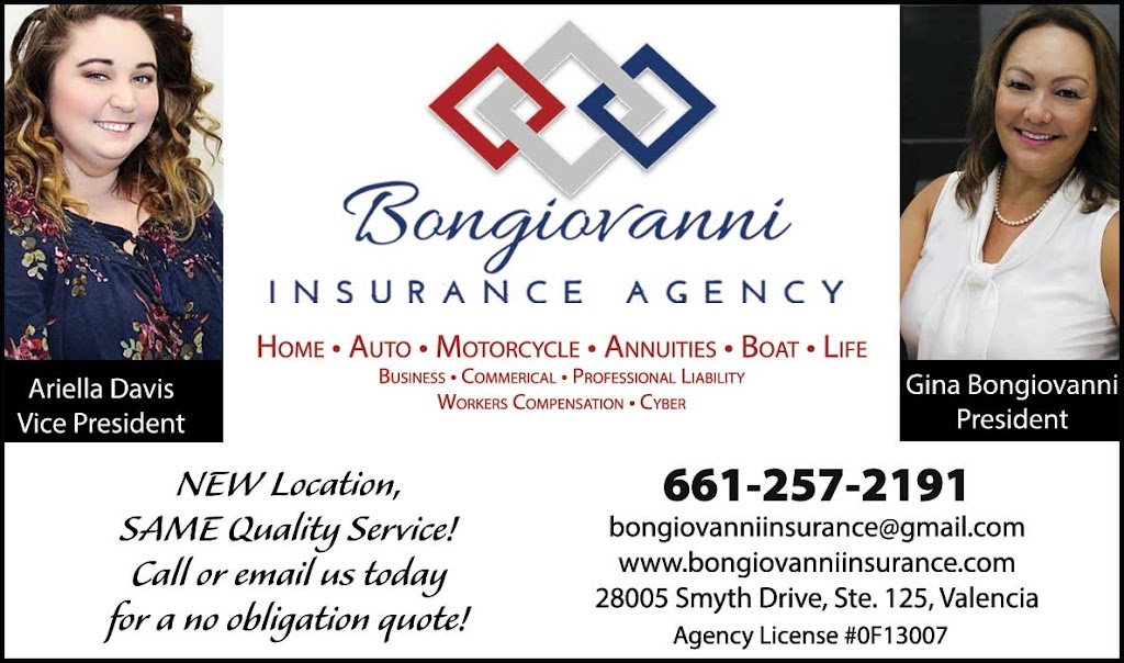 Bongiovanni Insurance Agency | 25350 Magic Mountain Pkwy Ste 300, Valencia, CA 91355, USA | Phone: (661) 257-2191