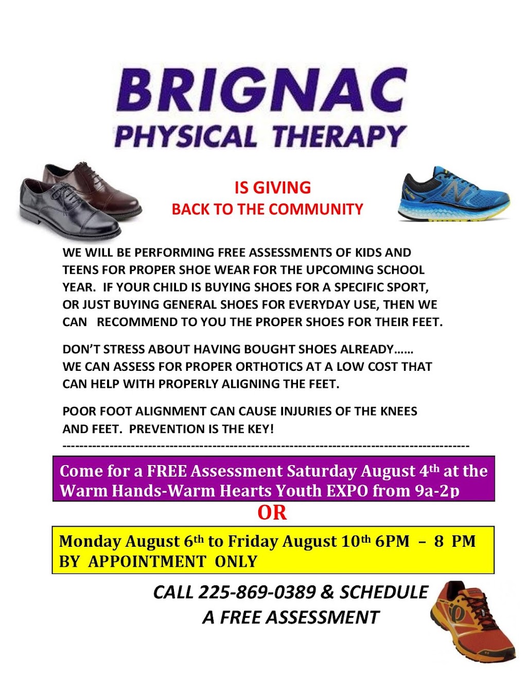 Brignac Physical Therapy | 1732 Deroche Cir, Gramercy, LA 70052, USA | Phone: (225) 869-0389