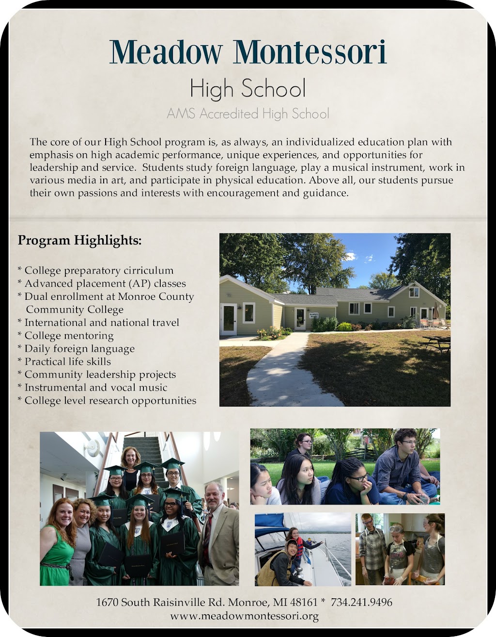 Meadow Montessori School | 1670 S Raisinville Rd, Monroe, MI 48161, USA | Phone: (734) 241-9496