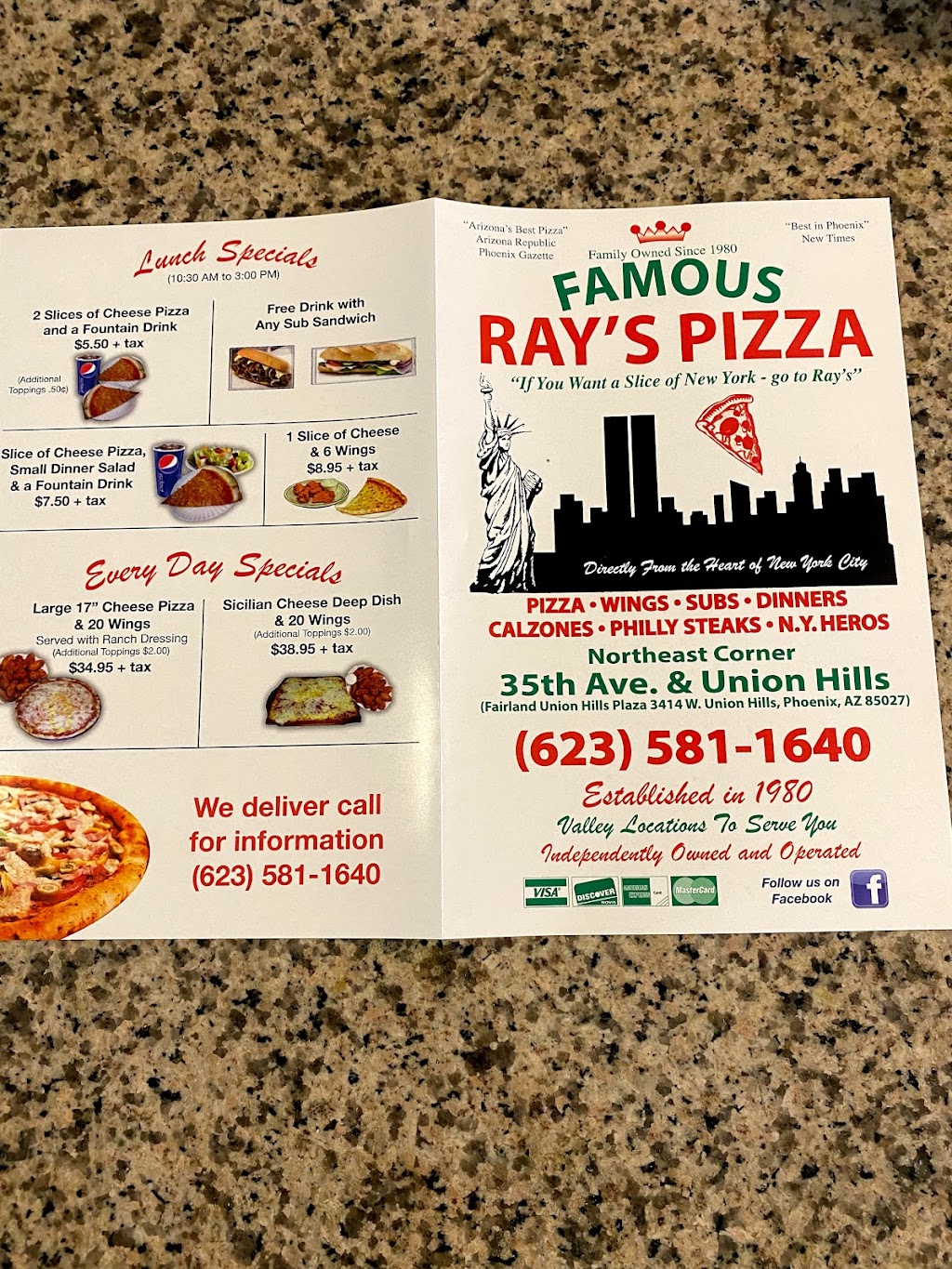 Rays Pizza | 3414 W Union Hills Dr #5, Phoenix, AZ 85027, USA | Phone: (623) 581-1640