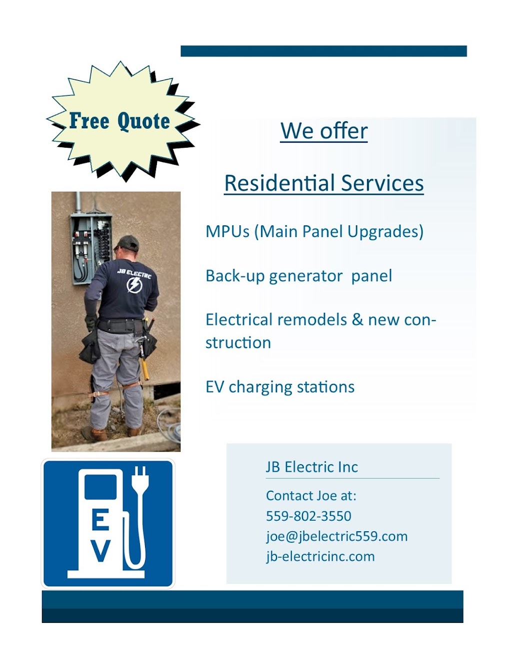 JB Electric Inc | 6240 W Elowin Ave, Visalia, CA 93291, USA | Phone: (559) 802-3550