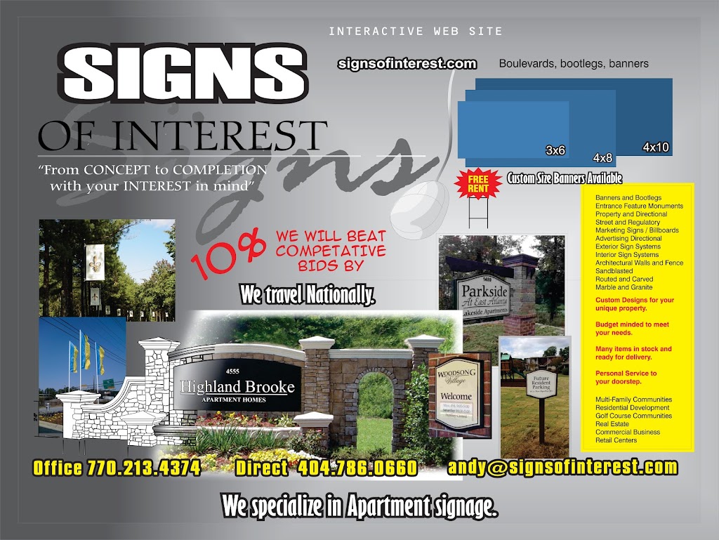 Signs of Interest | 9181 Knox Bridge Hwy, Canton, GA 30114, USA | Phone: (770) 213-4374