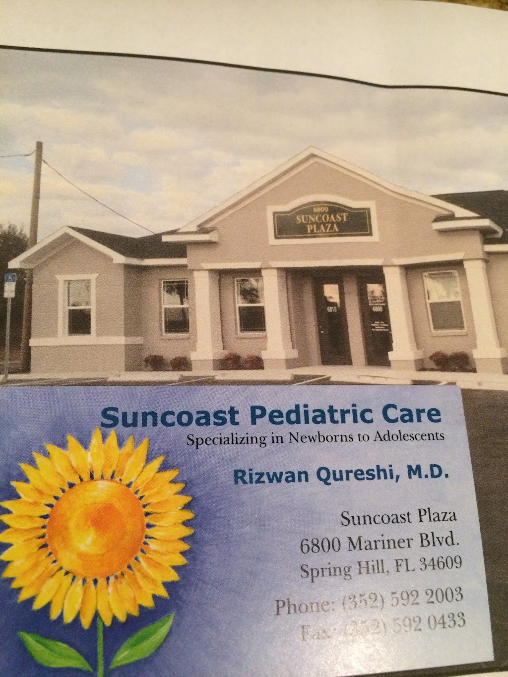 Suncoast Pediatric Care: Rizwan Qureshi | 6800 Mariner Blvd, Spring Hill, FL 34609, USA | Phone: (352) 592-2003