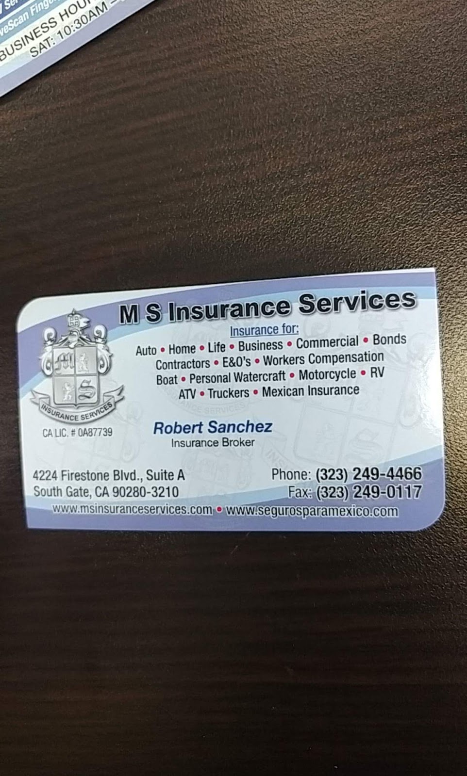 M S INSURANCE SERVICE | 4224 Firestone Blvd Suite A, South Gate, CA 90280 | Phone: (323) 249-4466