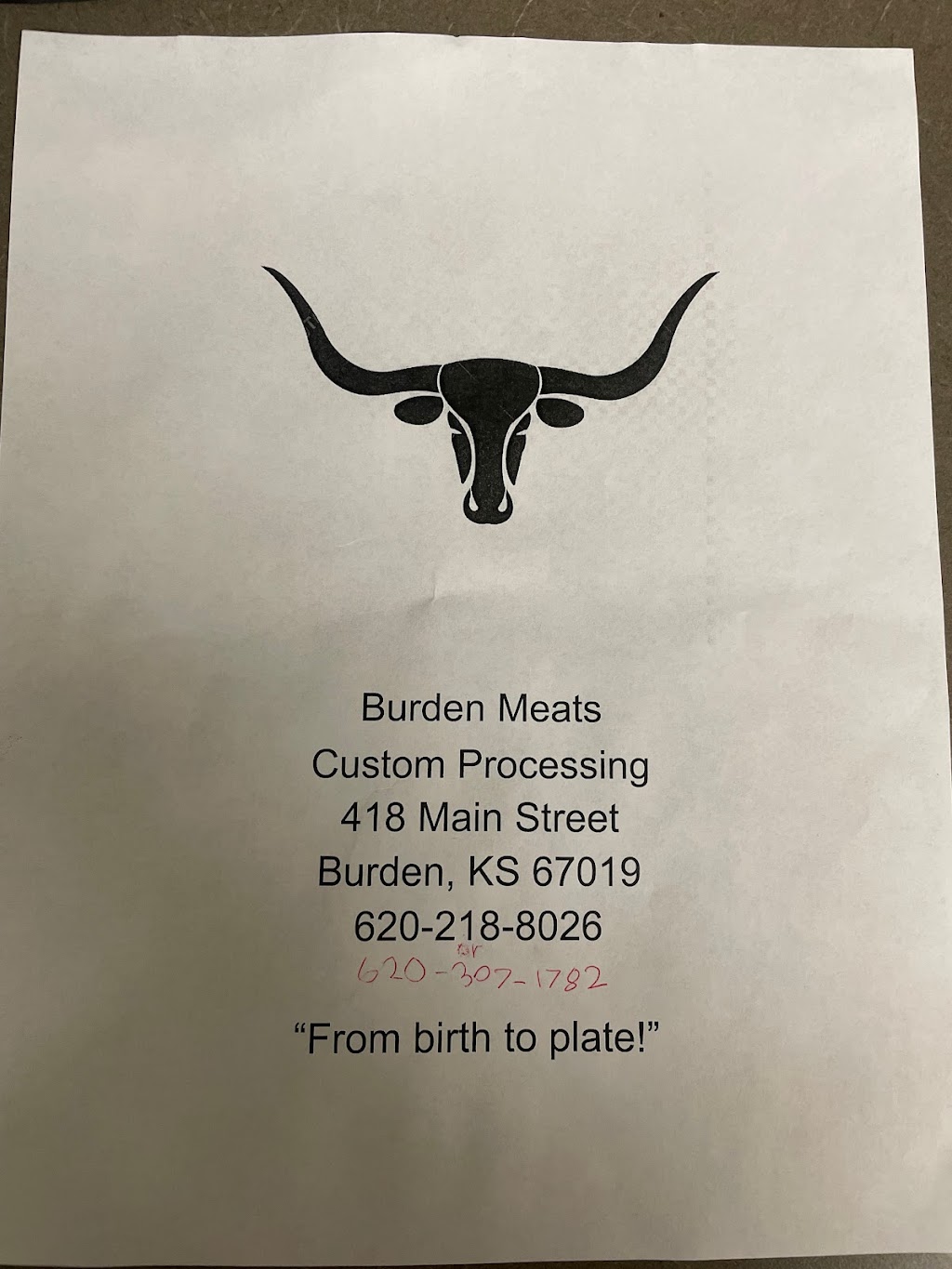 Burden Meats | 418 N Main St, Burden, KS 67019, USA | Phone: (620) 438-3000