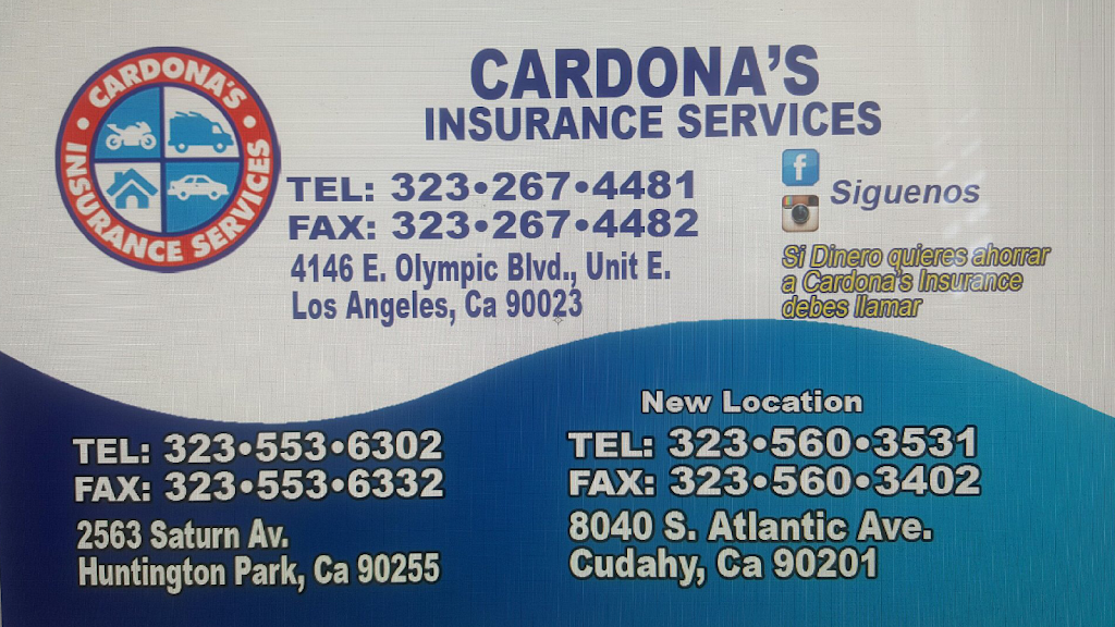 Cardonas Insurance Services | 4146 E Olympic Blvd, Los Angeles, CA 90023, USA | Phone: (323) 267-4481