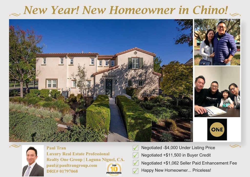 Paul Tran Group | Realty ONE Group West "Serving ALL Major Counties!" | 23811 Aliso Creek Rd Suite#170, Laguna Niguel, CA 92677, USA | Phone: (949) 290-8115