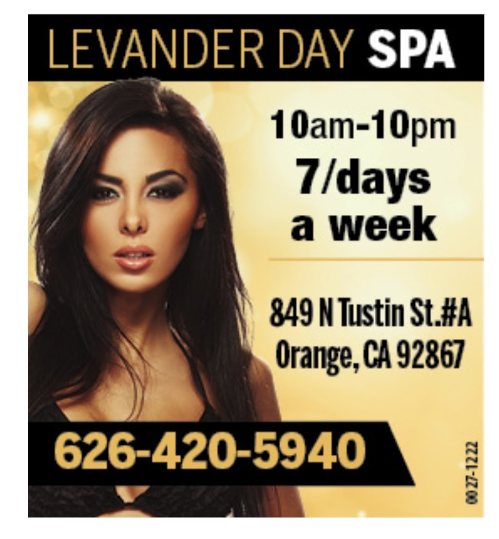 Levander Day Spa | 849 N Tustin St Suite A, Orange, CA 92867, USA | Phone: (626) 420-5940