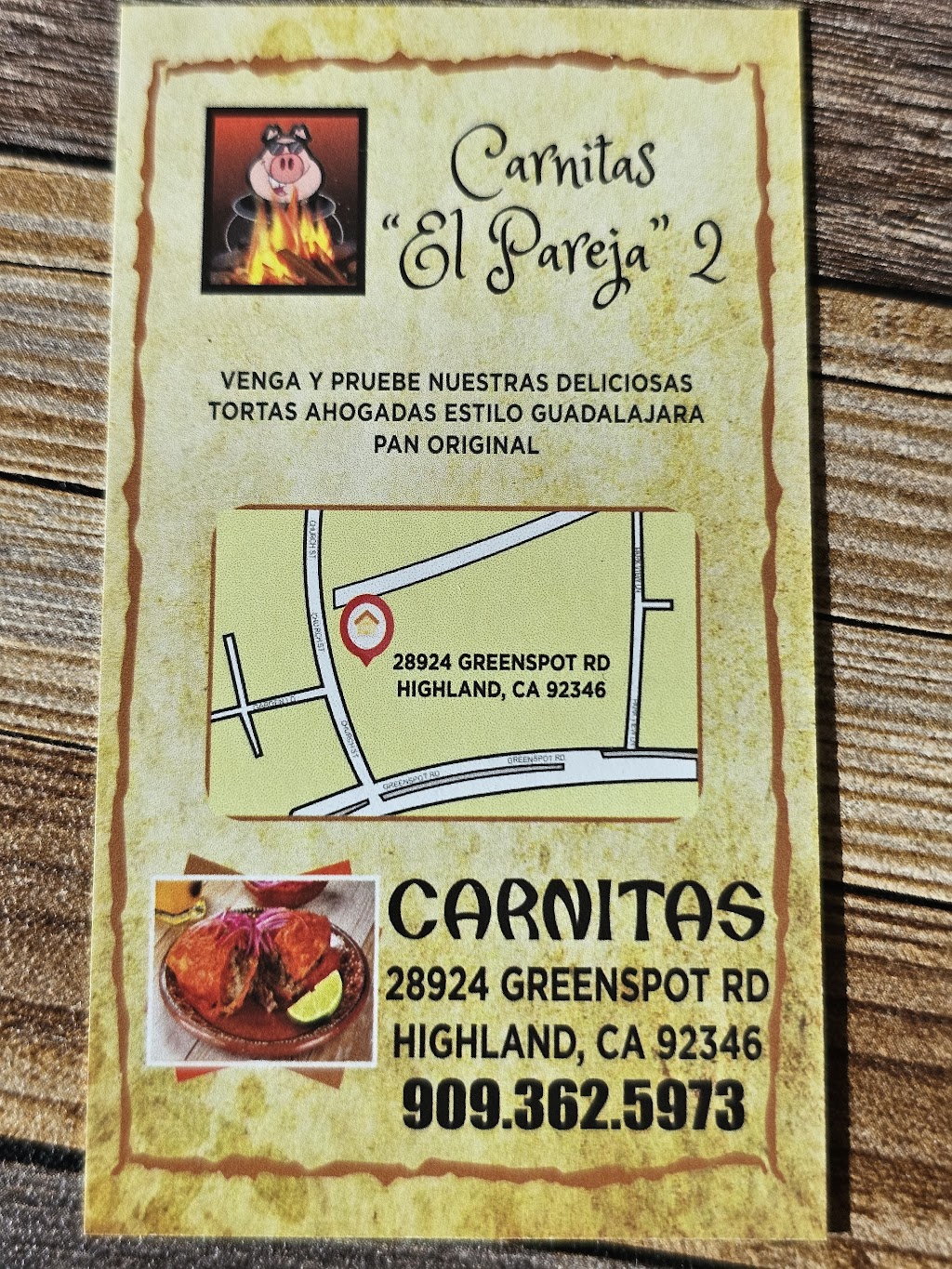 Carnitas El Pareja | 28924 Greenspot Rd, Highland, CA 92346, USA | Phone: (909) 326-0979