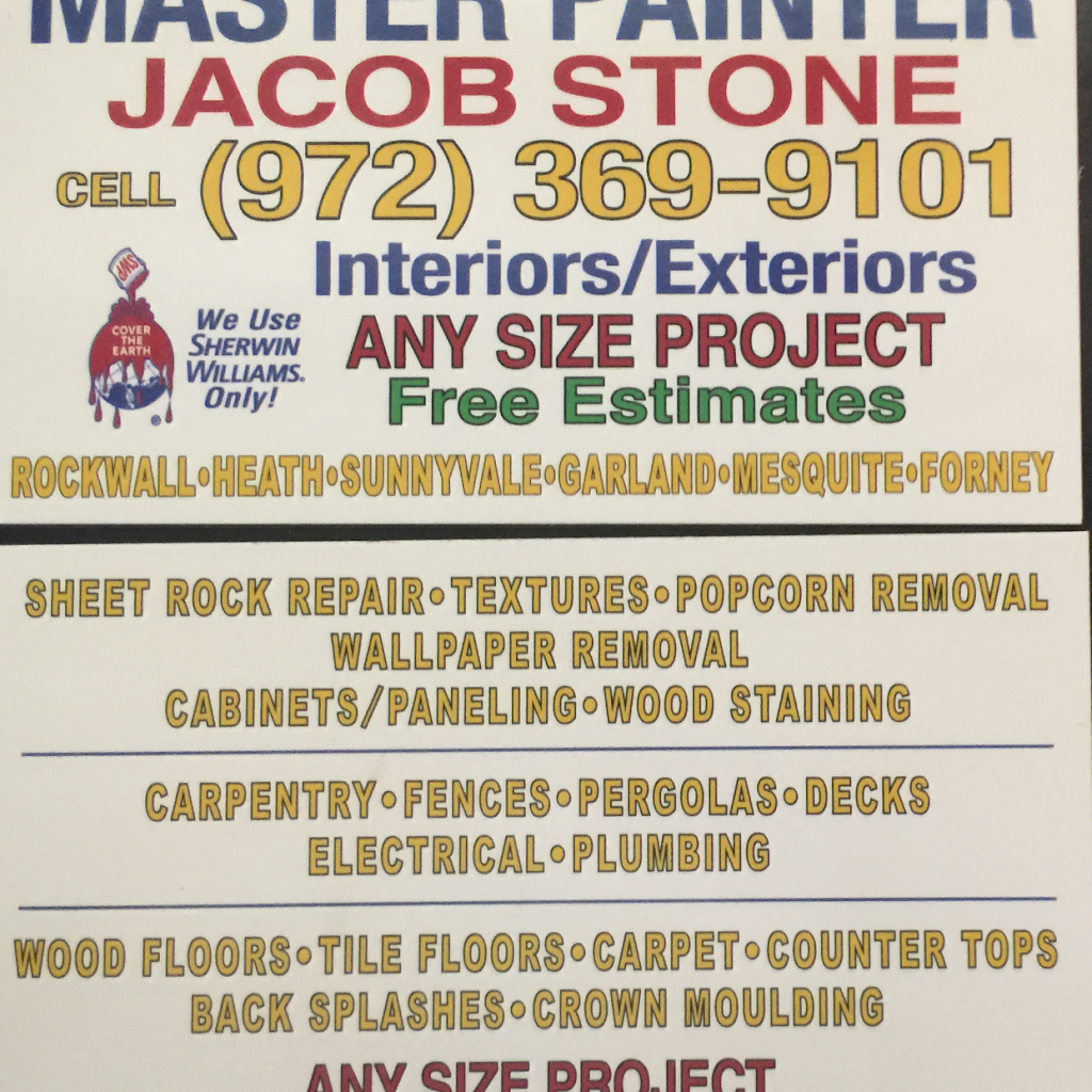 JACOB STONE/Master Paint | 2007 S Goliad St, Rockwall, TX 75087 | Phone: (972) 369-9101