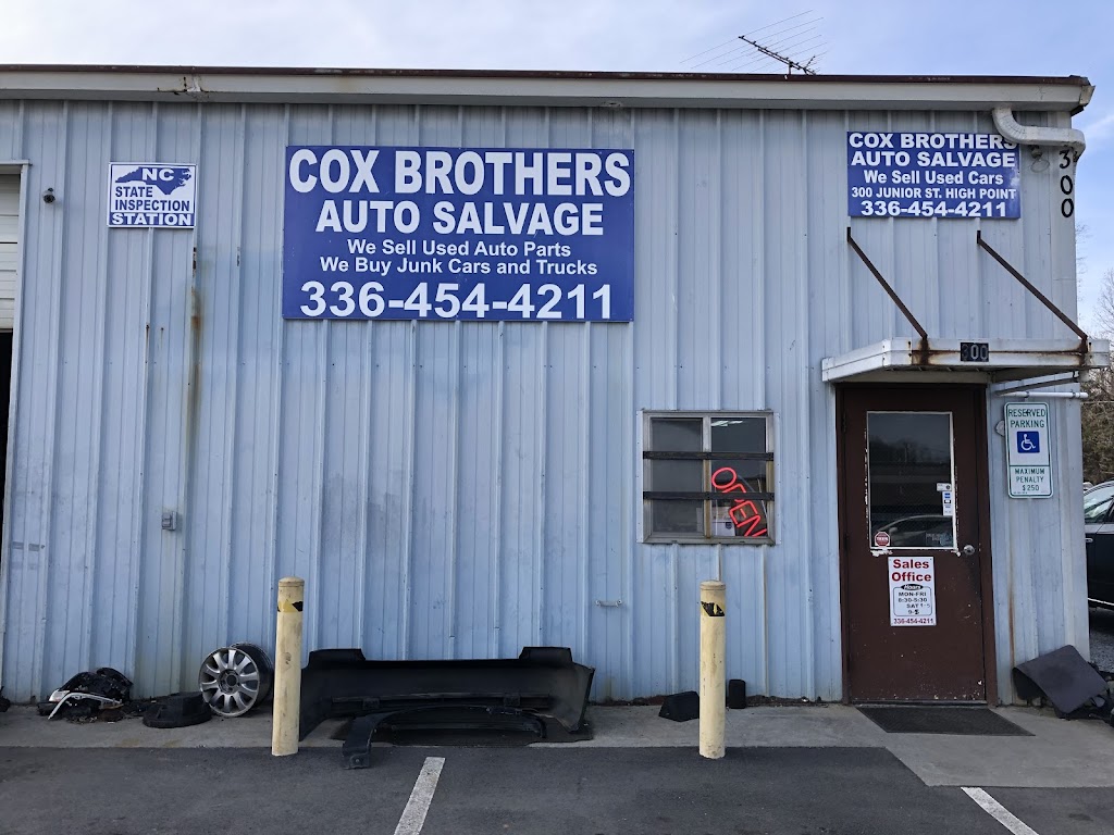 Cox Brothers Auto Salvage | 300 Jr St, High Point, NC 27260, USA | Phone: (336) 454-4211