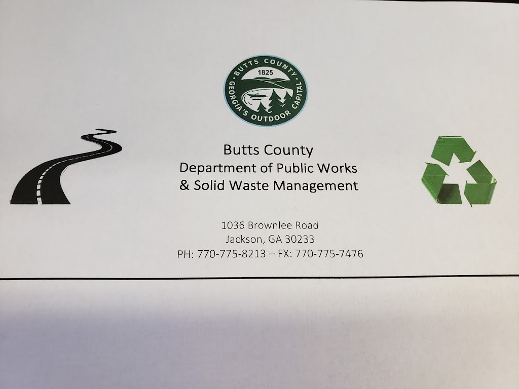 Butts County Public Works | 1036 Brownlee Rd, Jackson, GA 30233, USA | Phone: (770) 775-8213