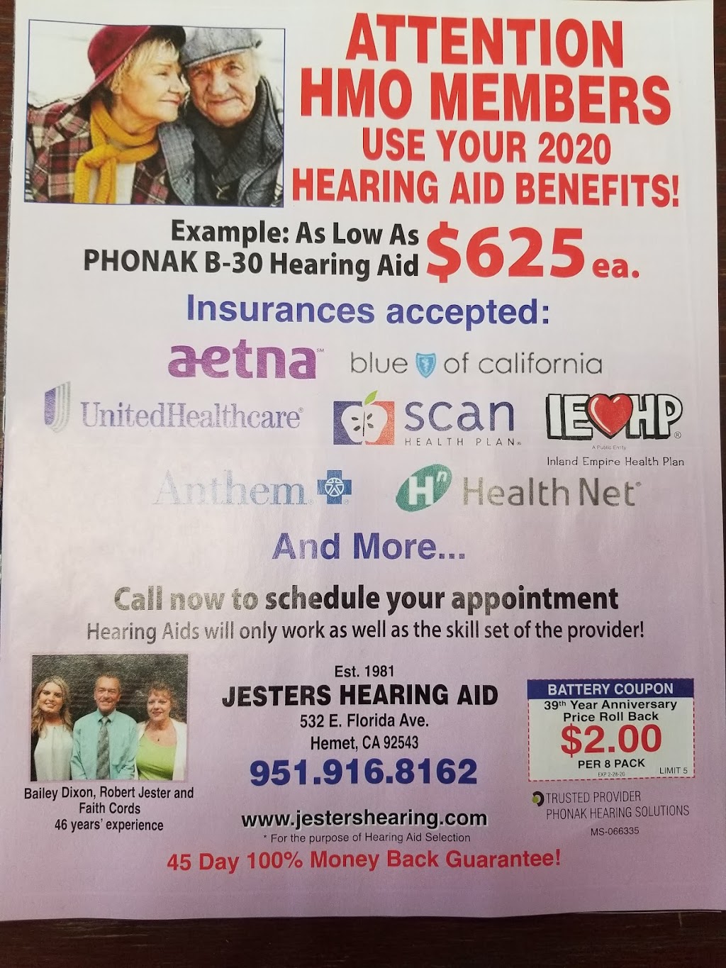 Jesters Hearing Aid Center | 851 E 6th St suite b-2, Beaumont, CA 92223, USA | Phone: (951) 845-8150