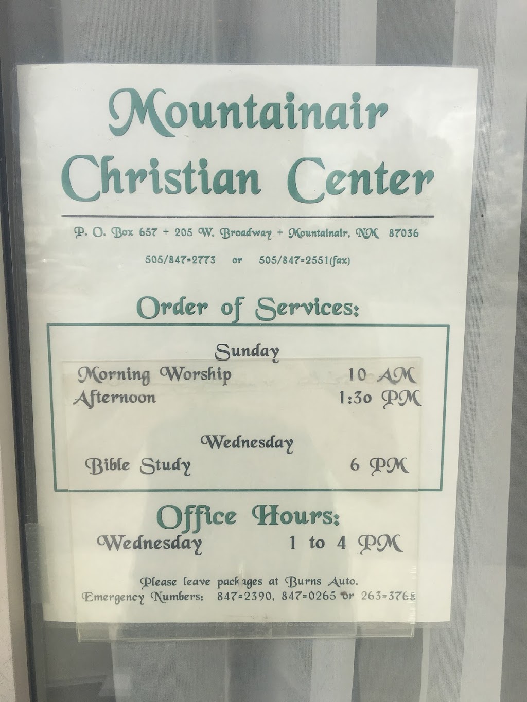 Mountainair Christian Center | 203 W Broadway, Mountainair, NM 87036, USA | Phone: (505) 847-2773