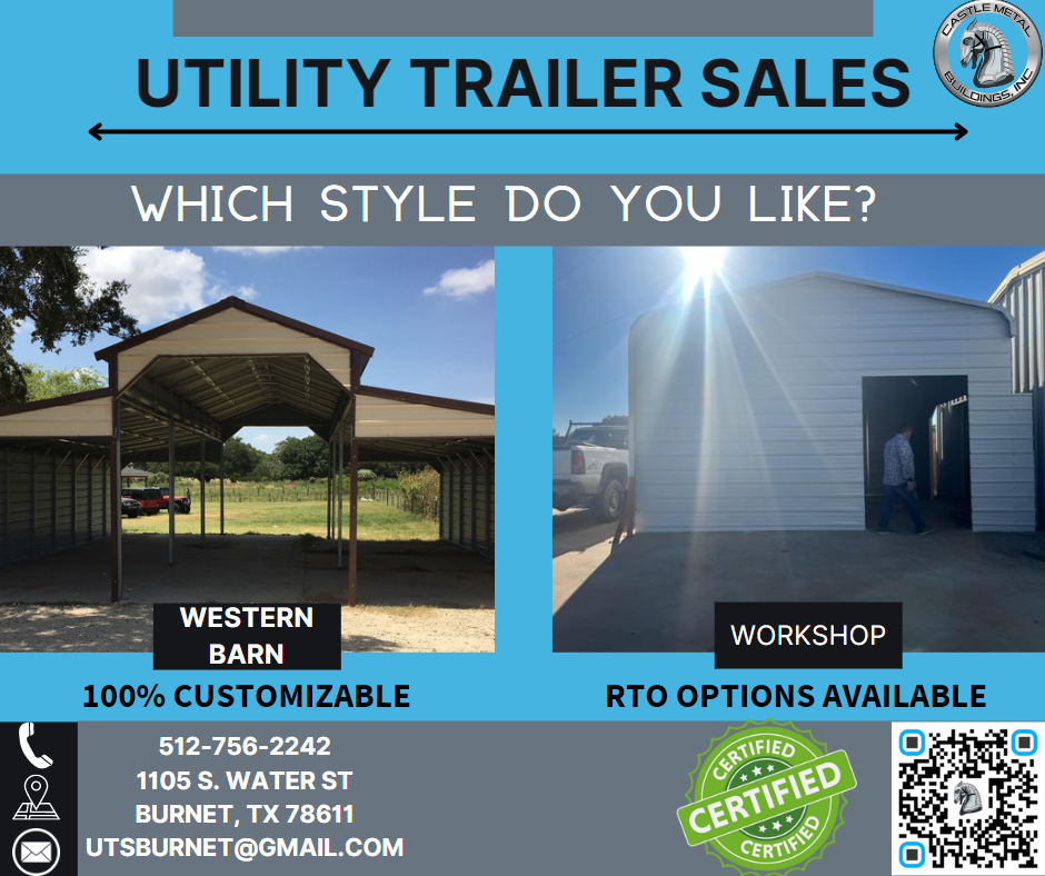 Utility Trailer Sales | 1105 S Water St, Burnet, TX 78611, USA | Phone: (512) 756-2242