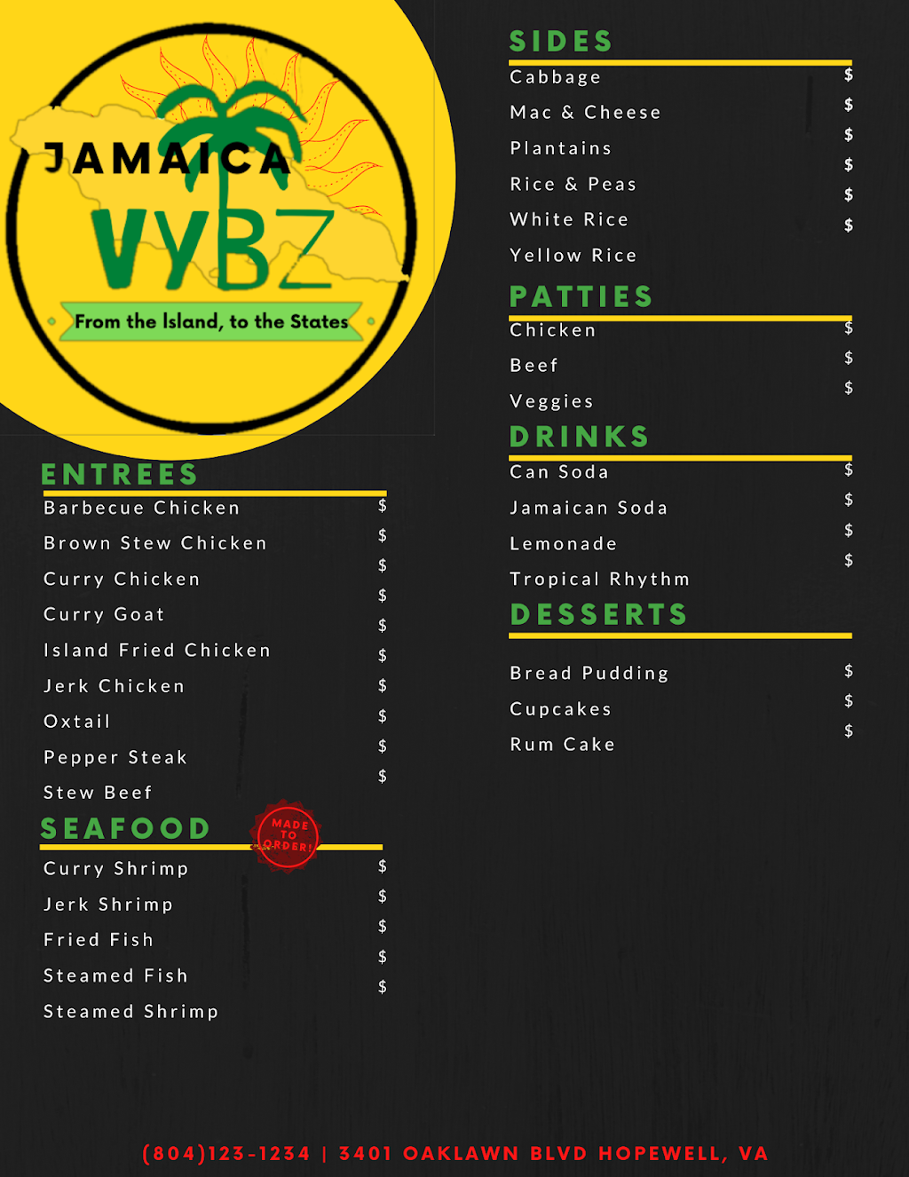 Jamaica Vybz | 3401 Oaklawn Blvd, Hopewell, VA 23860, USA | Phone: (804) 668-5432