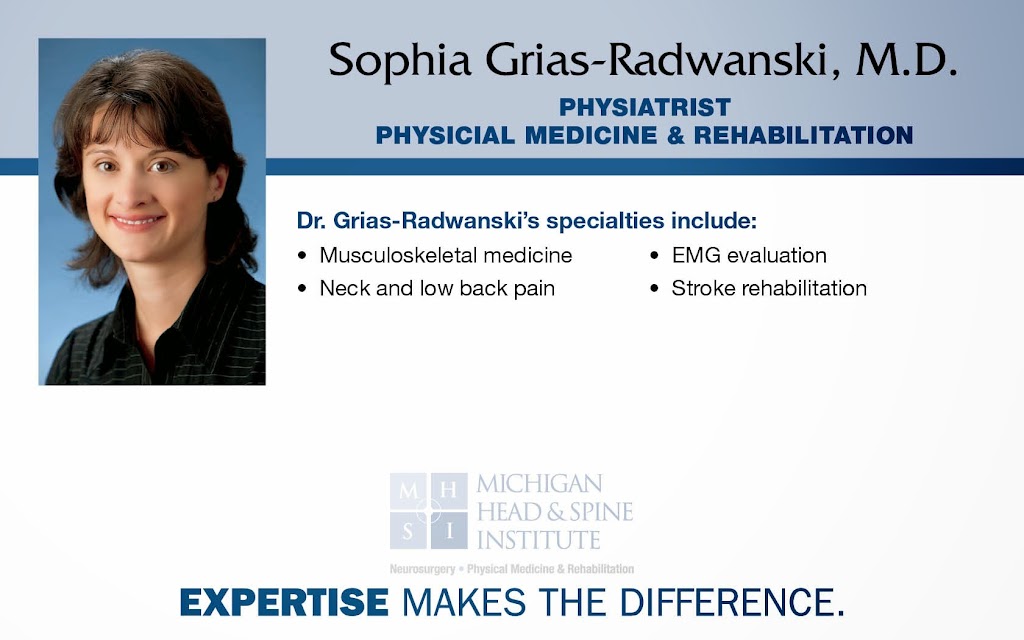 Michigan Head and Spine Institute: Sophia Grias-Radwanski, M.D. | 6200 Haggerty Rd #200, Canton, MI 48187 | Phone: (248) 784-3667