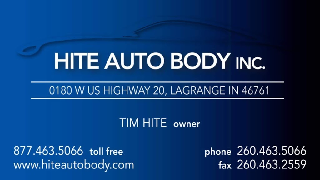 Hite Auto Body Inc | 0180 US-20, LaGrange, IN 46761, USA | Phone: (260) 463-5066