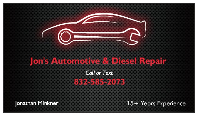 Jons Automotive & Diesel | 19342 Hufsmith - Kohrville Rd, Tomball, TX 77375, USA | Phone: (832) 585-2073