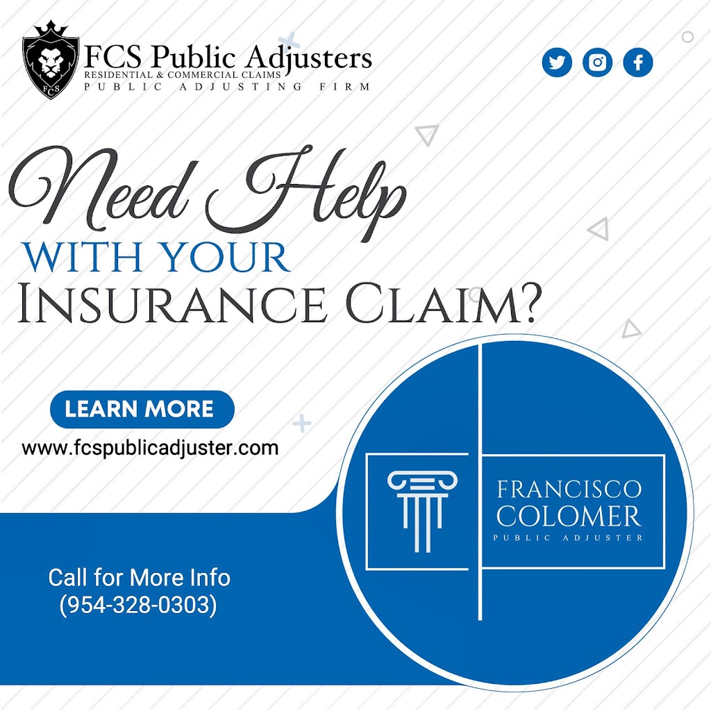 FCS Public Adjusters | 9900 W Sample Rd suite# 313, Coral Springs, FL 33065, USA | Phone: (954) 328-0303