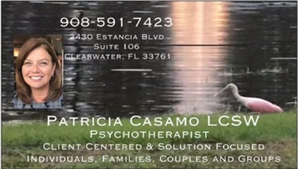 Patricia Casamo LCSW | 2430 Estancia Blvd Suite 106, Clearwater, FL 33761, USA | Phone: (908) 591-7423