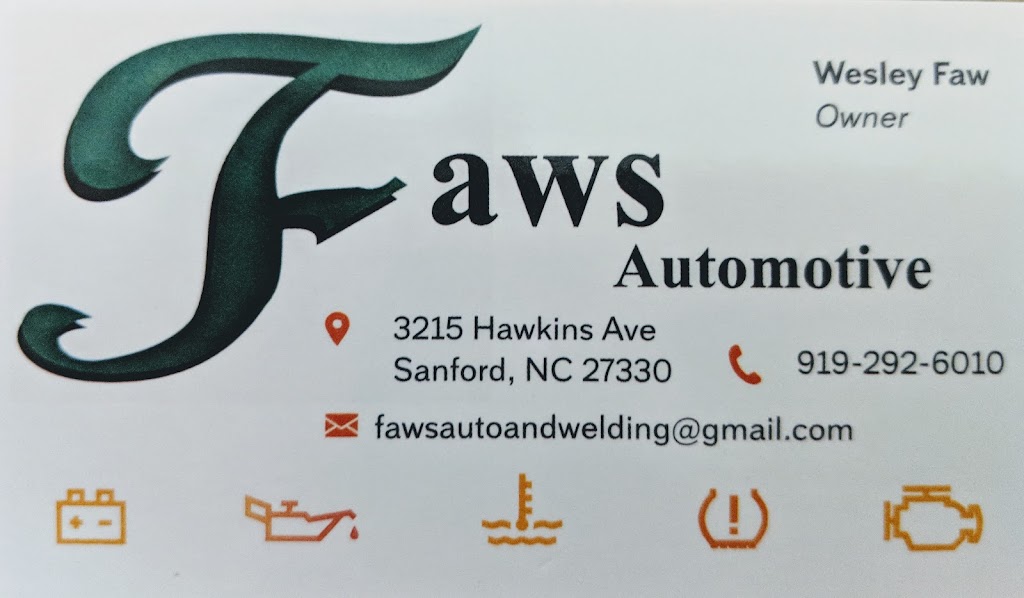 Faws Automotive | 3215 Hawkins Ave, Sanford, NC 27330, USA | Phone: (919) 292-6010