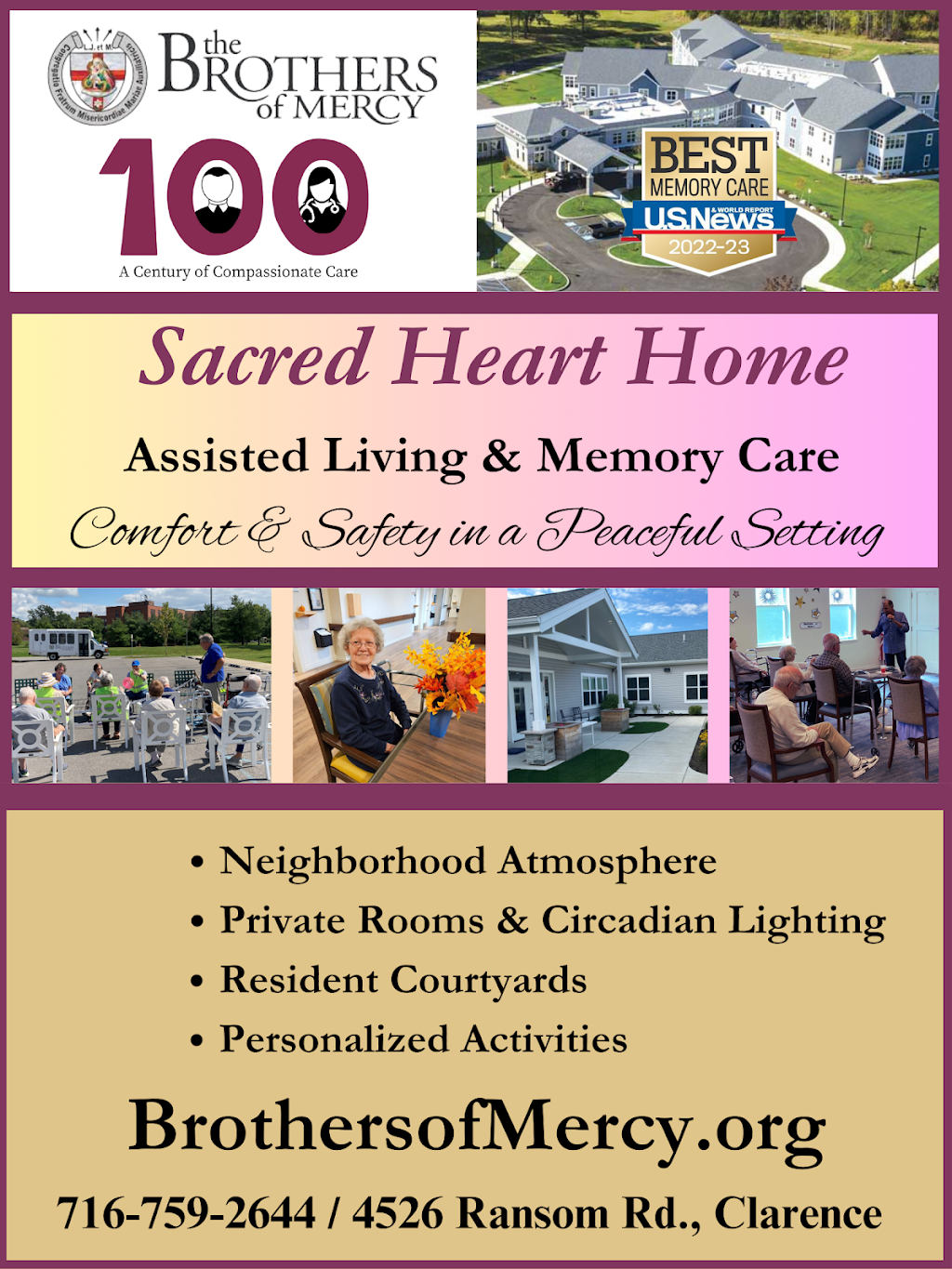 The Brothers of Mercy Assisted Living & Memory Care Community | 4526 Ransom Rd, Clarence, NY 14031, USA | Phone: (716) 759-2644