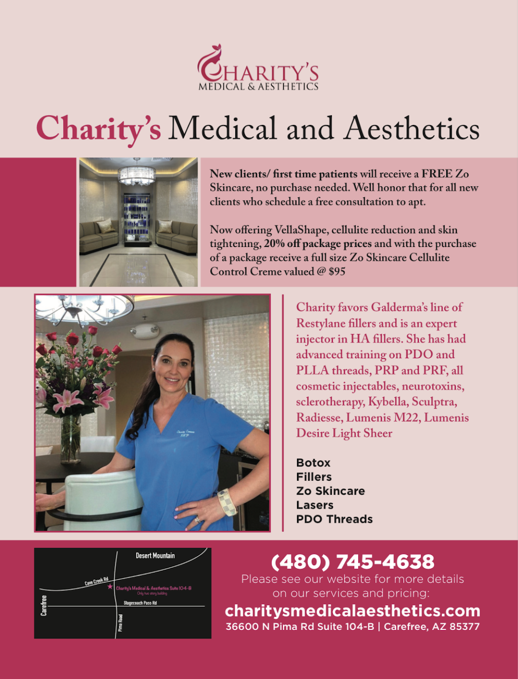 Charitys Medical & Aesthetics | 36600 N Pima Rd Suite 104B, Carefree, AZ 85377, USA | Phone: (480) 745-4638