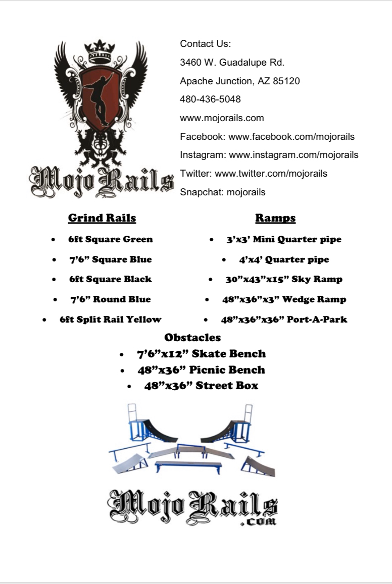 Mojo Rails, Inc. | 3460 W Guadalupe Rd, Apache Junction, AZ 85120, USA | Phone: (480) 436-5048